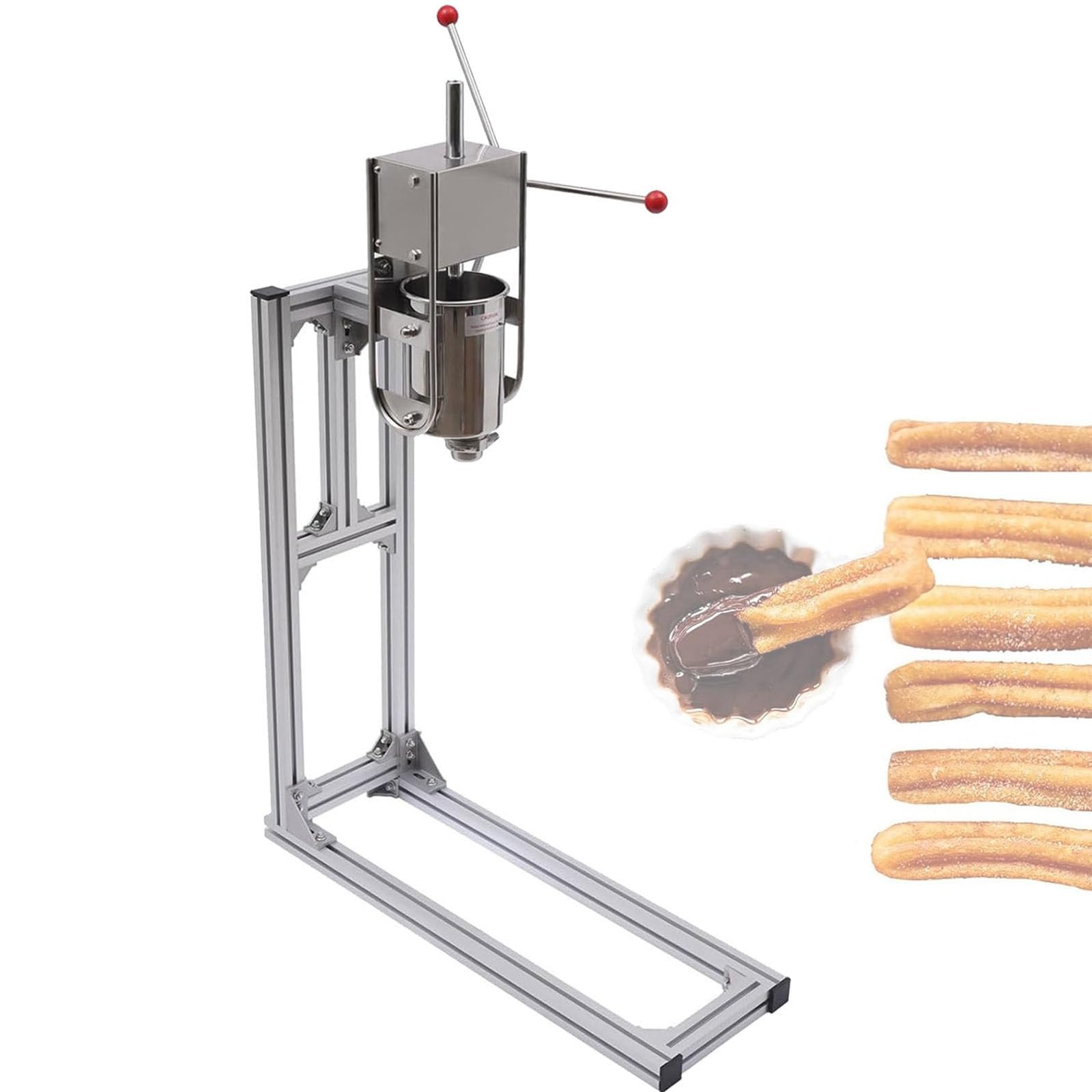 Maszyna do napełniania pączków owocowych latynoskich ze stali nierdzewnej 7L | 3L 5L 7L Hiszpańska maszyna do churro,pionowa maszyna do churro z 6 dyszami do domowych restauracji i piekarni