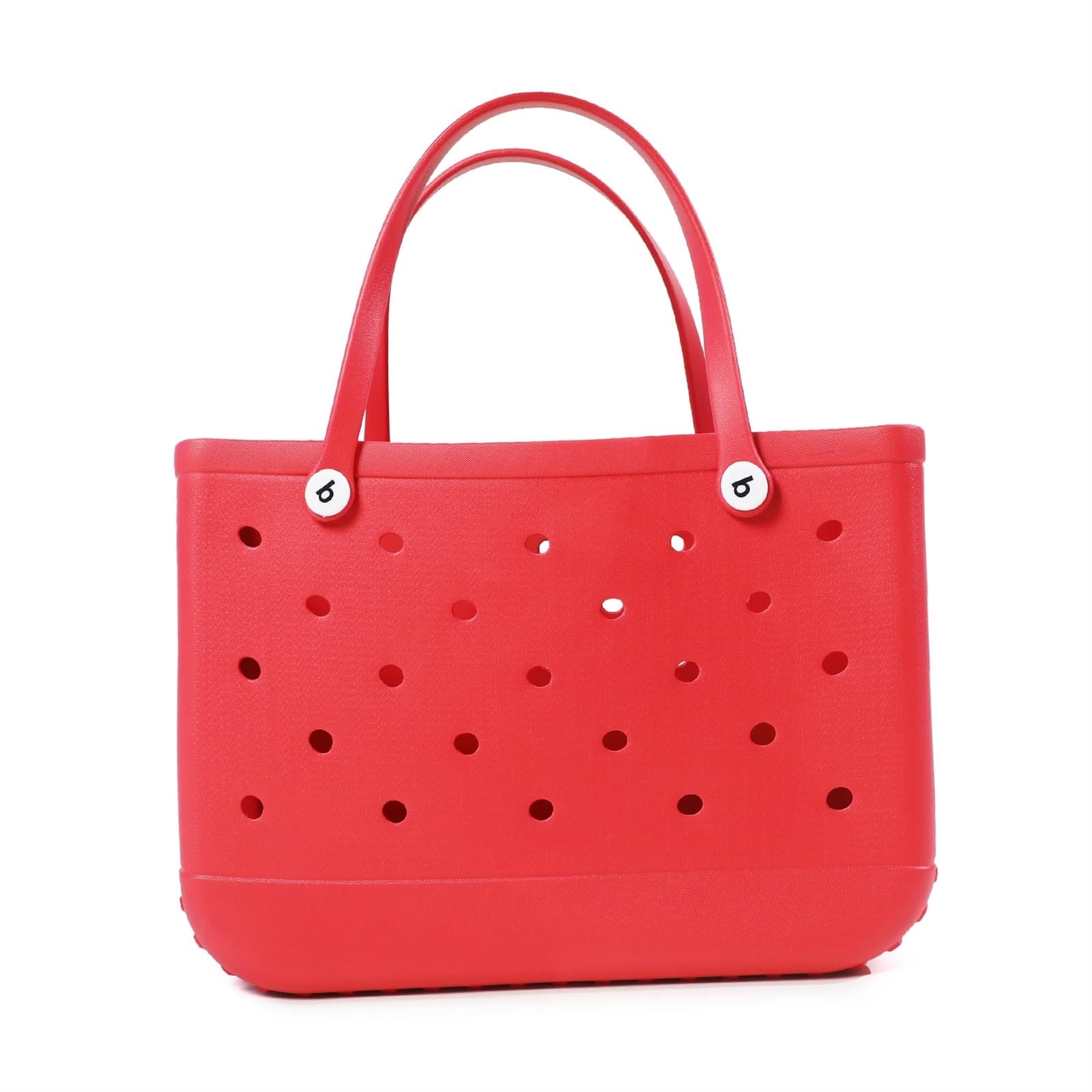 Générique Sac Extra Large D'été En EVA,Plage,Panier Femme Fourre-tout Pique-nique Trous Main Étanche,Pochette De Shopping Bandoulière(Red,47 33 22)