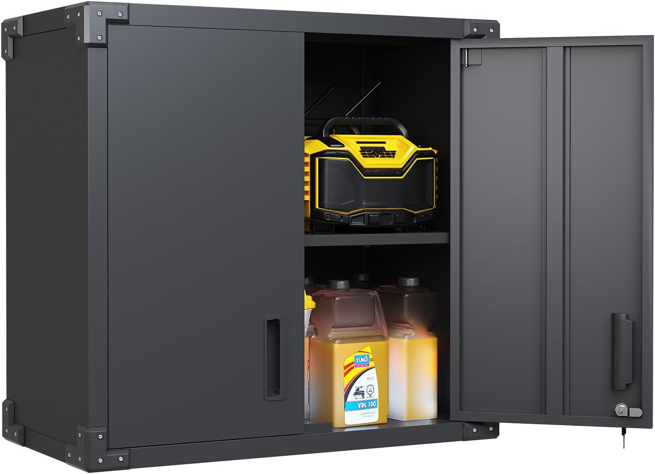 AQY Metal Garage Storage Cabinet with Wheels,Mobile Metal Storage Cabinets with 4 Drawers and 1 Locking Door,Rolling Tool Cabinet, Assembly Required