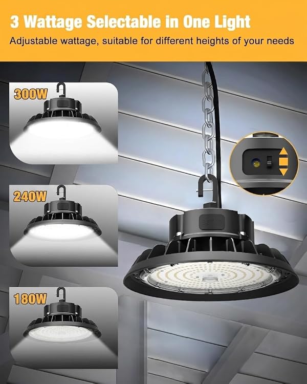 JC-LGL UFO LED High Bay Light 300W 4 Pack, 45000LM High Bay LED Shop Lights by JC-LGL - Used condition - Image 2