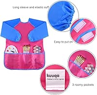 Vista 5 de KUUQA Delantales de arte para niños, suministros de pintura (pinturas y pinceles no incluidos)