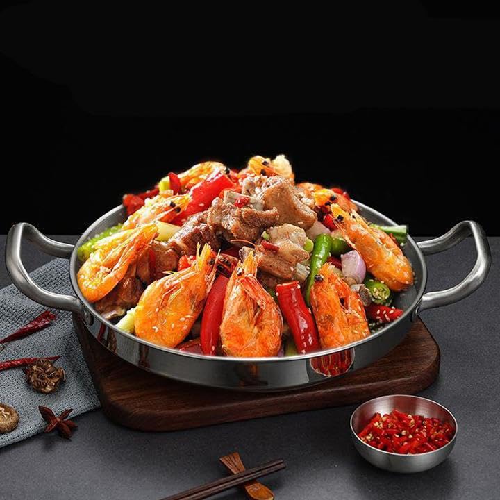 Amazon | CLWXHS 9.4インチ ステンレススチール パエリアパン パン