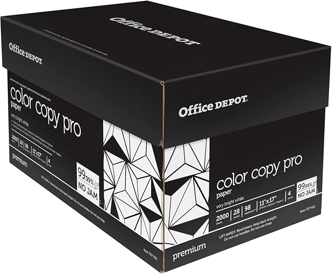 Office Depot Color Copy Paper, 11in. x 17in., 28 Lb, Case