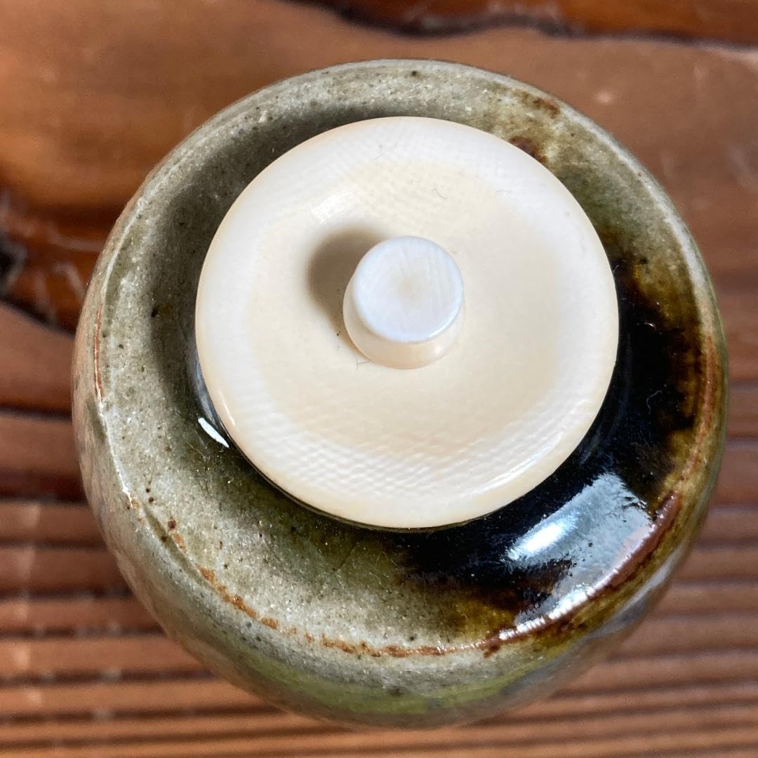 人間国宝 川北良造作 縞 黒檀 春秋 蒔絵 香合 共箱 茶道具 ※海外