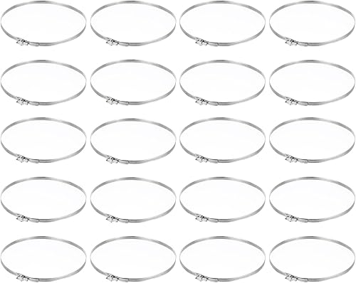 Miniatura 8 de PATIKIL Abrazadera de manguera de tubo ajustable de 4 pulgadas, paquete de 20 abrazaderas de conducto de aire de acero inoxidable, abrazaderas