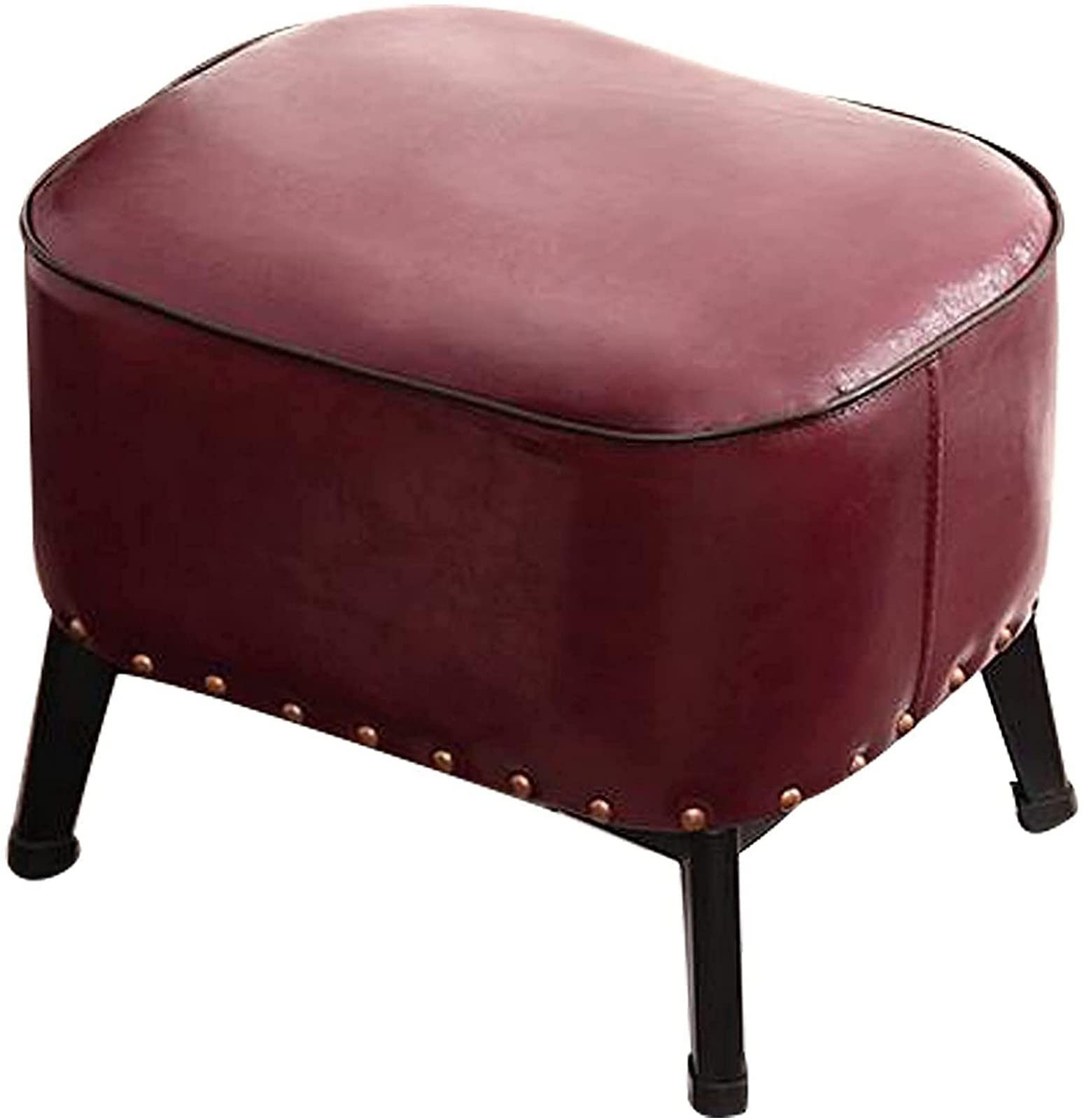 Repose-pieds en similicuir violet et fer forgé, l'élégance moderne d'un petit tabouret