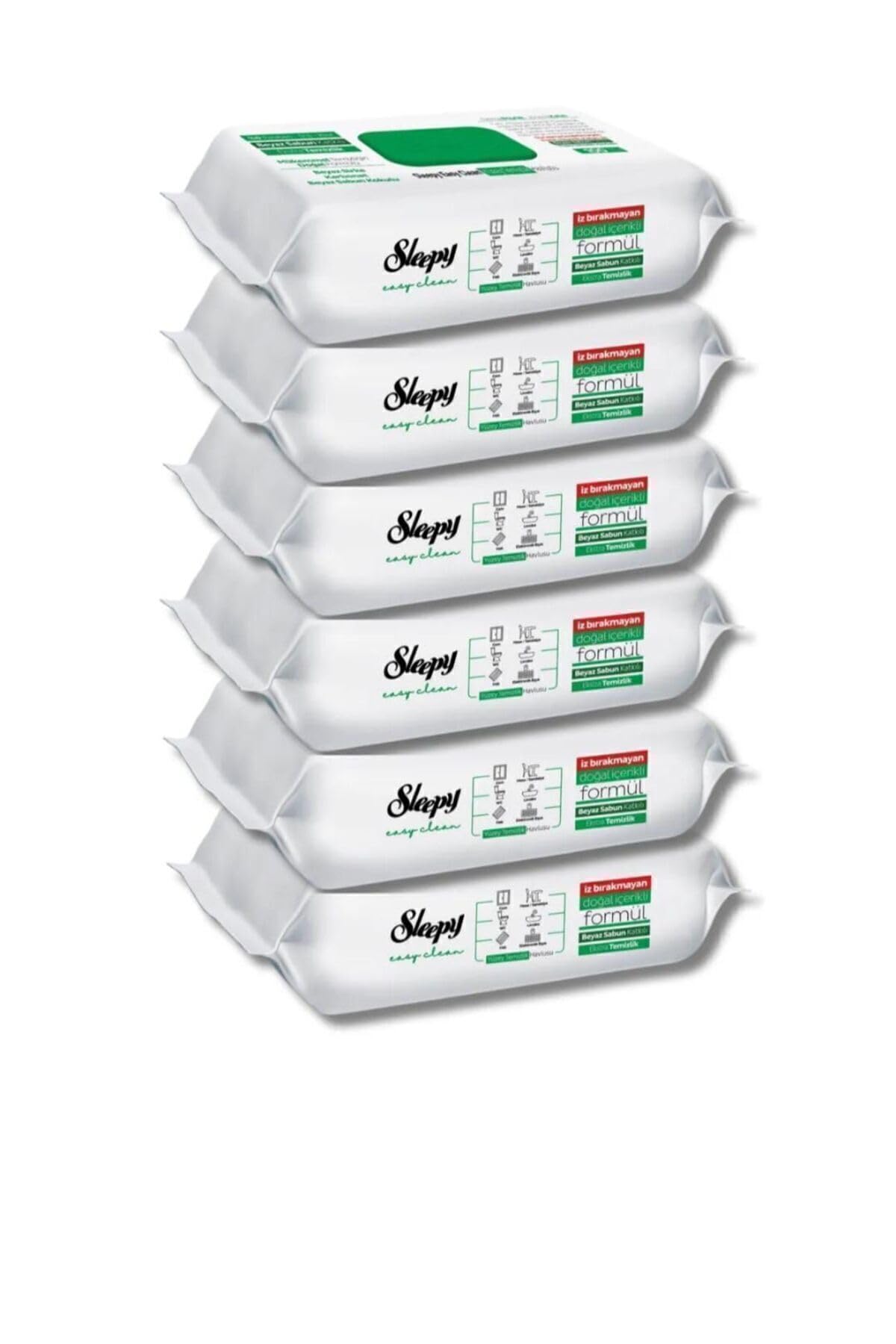 Sleepy Easy Clean Beyaz Sabun Katkılı Yüzey Temizlik Bezi 100'lu 6x100 600 Yaprak