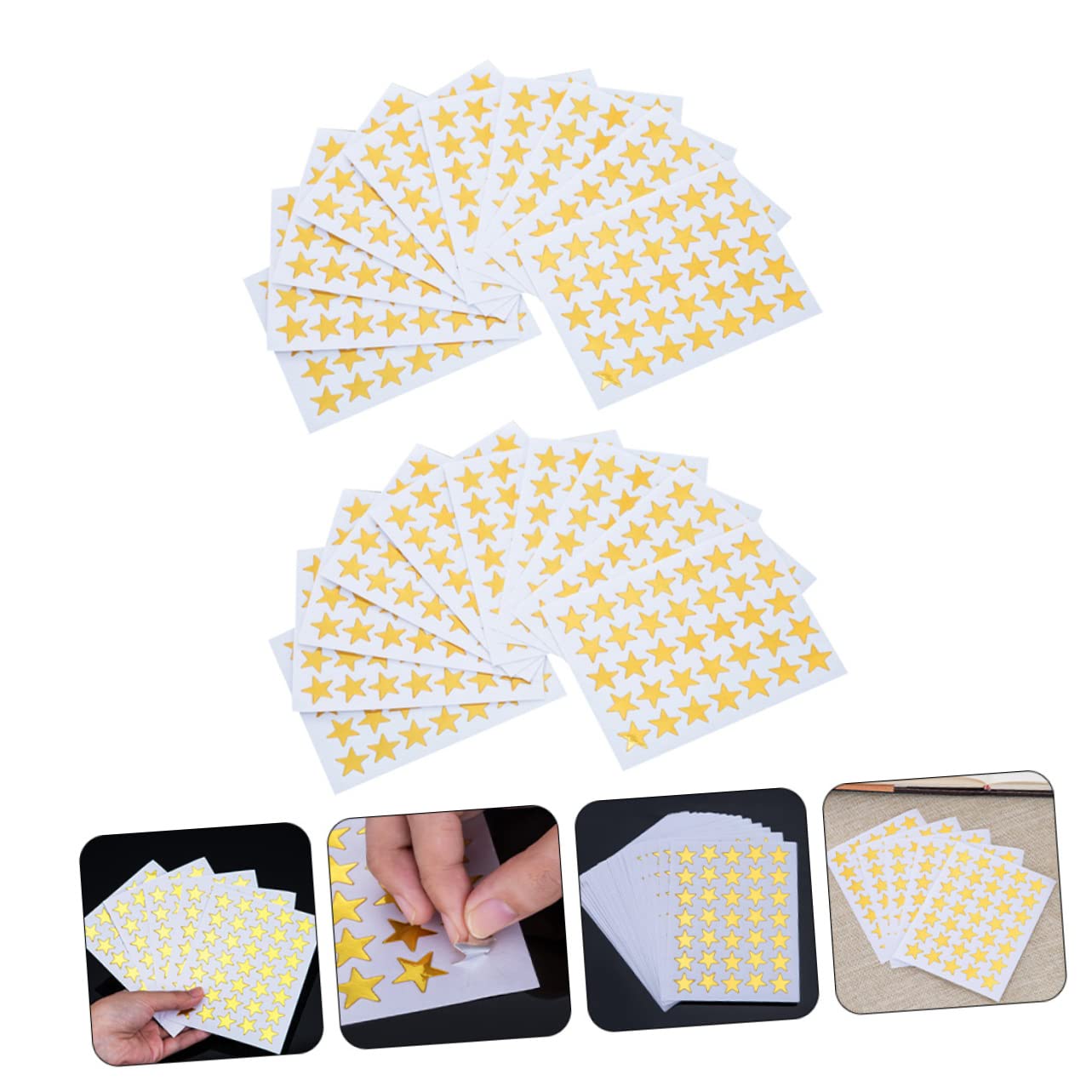 NUOBESTY 5sätze Dekorativen Goldenen Sternaufklebern Für Junge Mädchen Selbstklebende Belohnungssticker Für Fünfzackige Sterne Aufkleber Aus Pvc Für Kreative Projekte Und