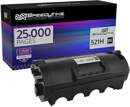 SPEEDYINKS Cartucho de tóner de repuesto compatible para Lexmark 521H de alto rendimiento (paquete de 1, negro) para uso en MS810de, MS810dn,