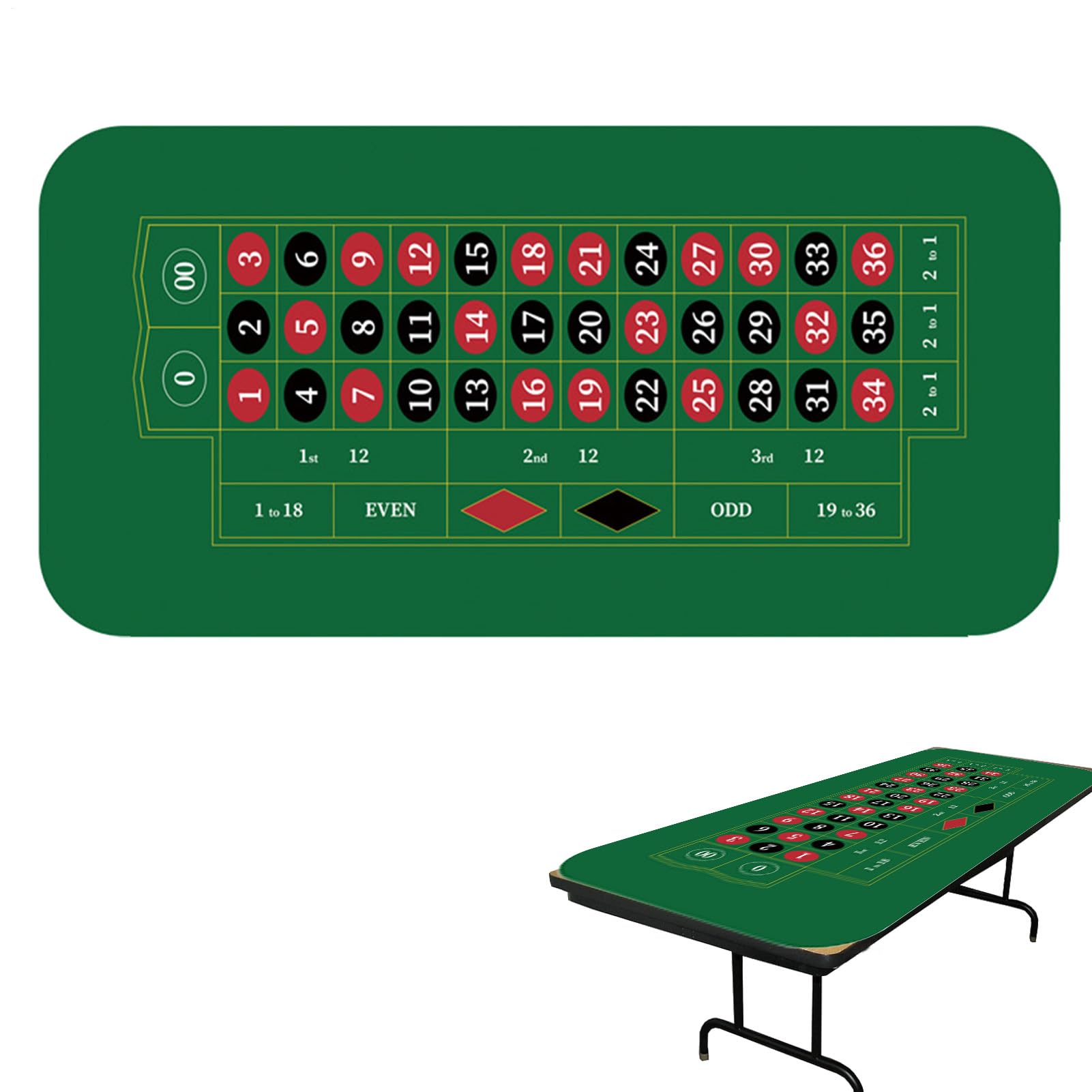 Piano del tavolo da poker, copertura del tavolo, grandi vassoi di | Poker - Tappetino da tavolo da poker antiscivolo, 120 x 60 cm, per feste, collezione di fon