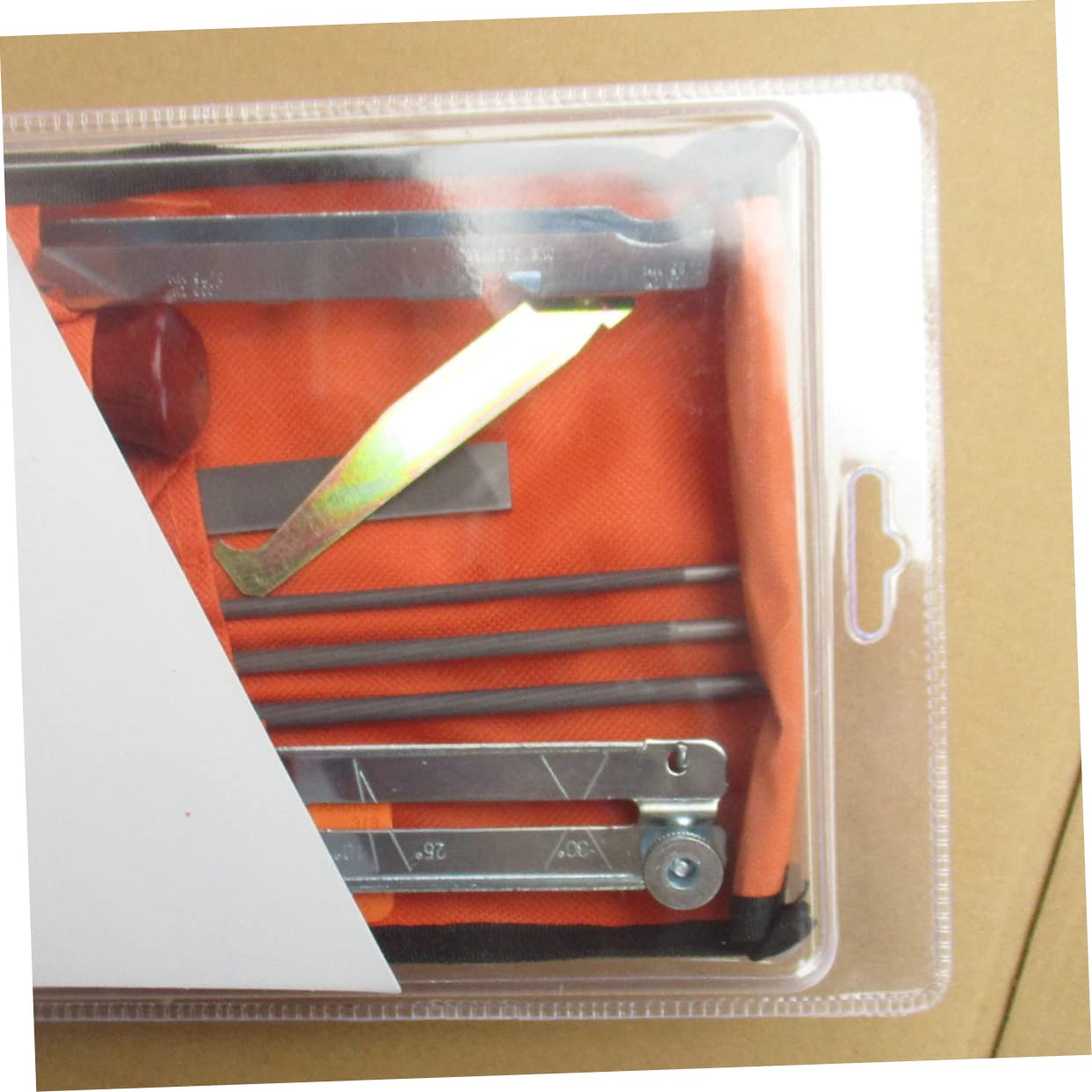 Kit Affilatura Catena Motosega 10 Pezzi in Metallo Arancia | Resistenza All’usura, Rimozione Trucioli, per Uso Personale e Professionale