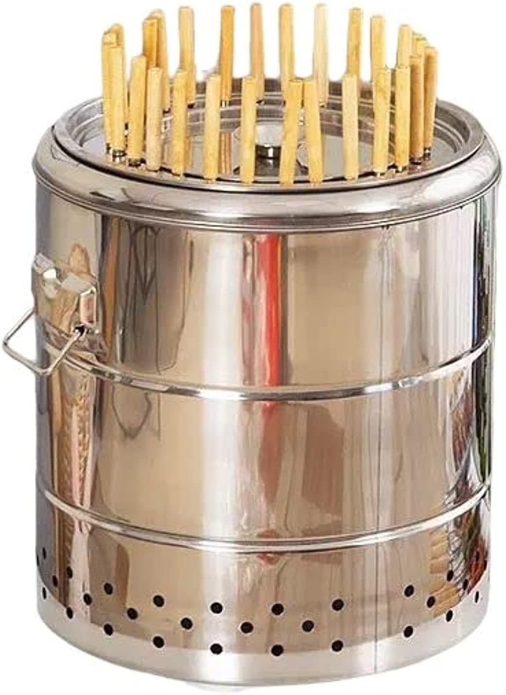 ALBAWADI Portable BBQ Machine Smokeless Charcoal Grill Stove Stainless Steel Roast Chicken Grill For Camping Picnics 28 Stick