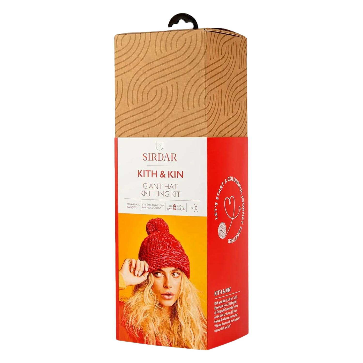 Sirdar Kith & Kin, Giant Hat (red) Knitting Kit