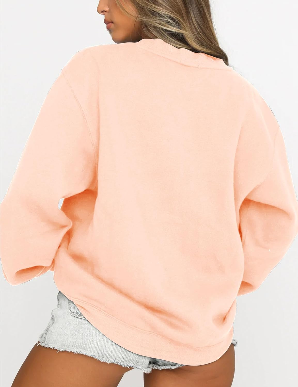 Fanway&EC Women's Long Sleeve Sweatshirt Casual Crewneck Oversized Pullover Hoodies Fall Tops - Image 4