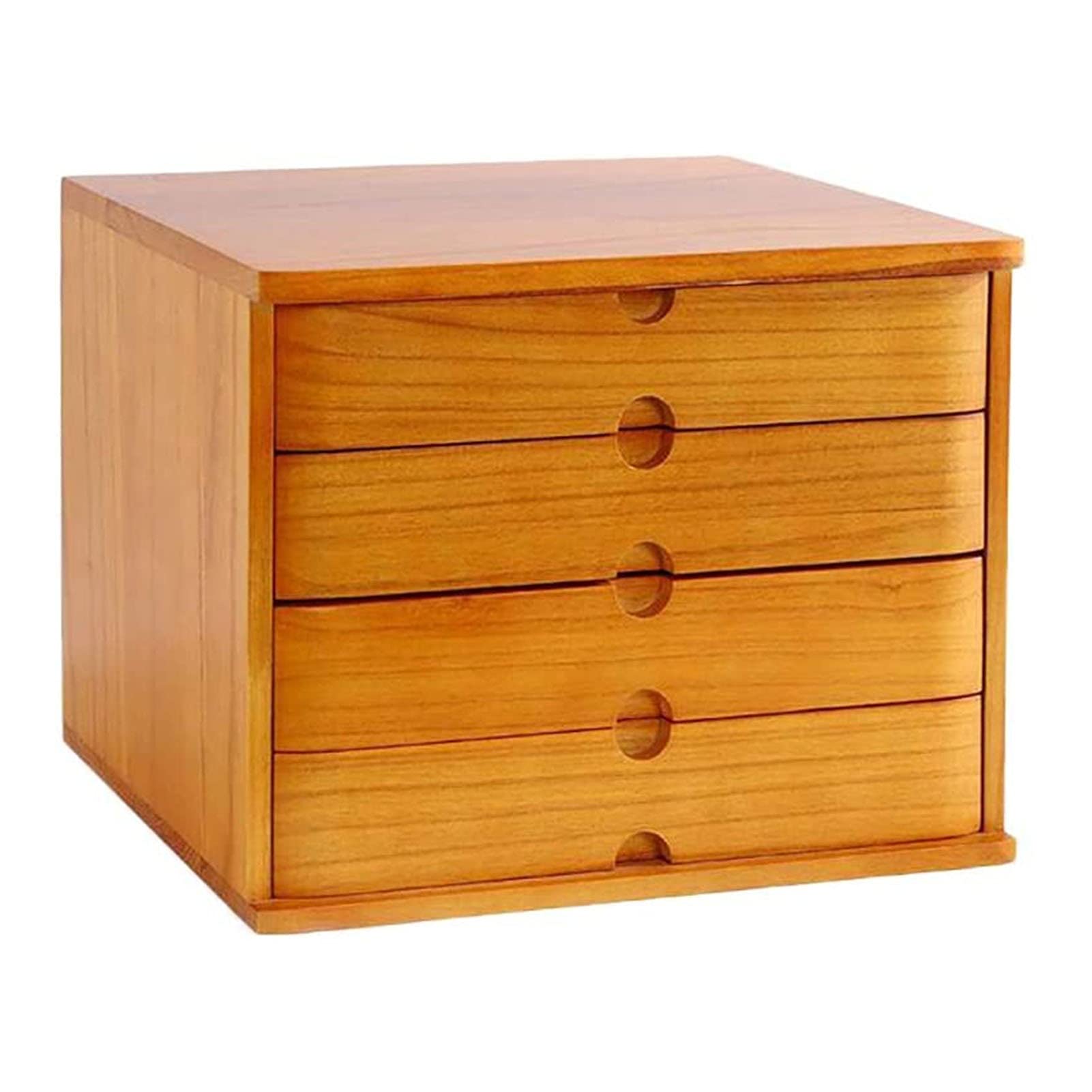 ASerZenith Solid Wood Desktop Storage Box, Four-layer File Cabinet, Document Cabinet Can Store A4 Paper, Magazines, Documents