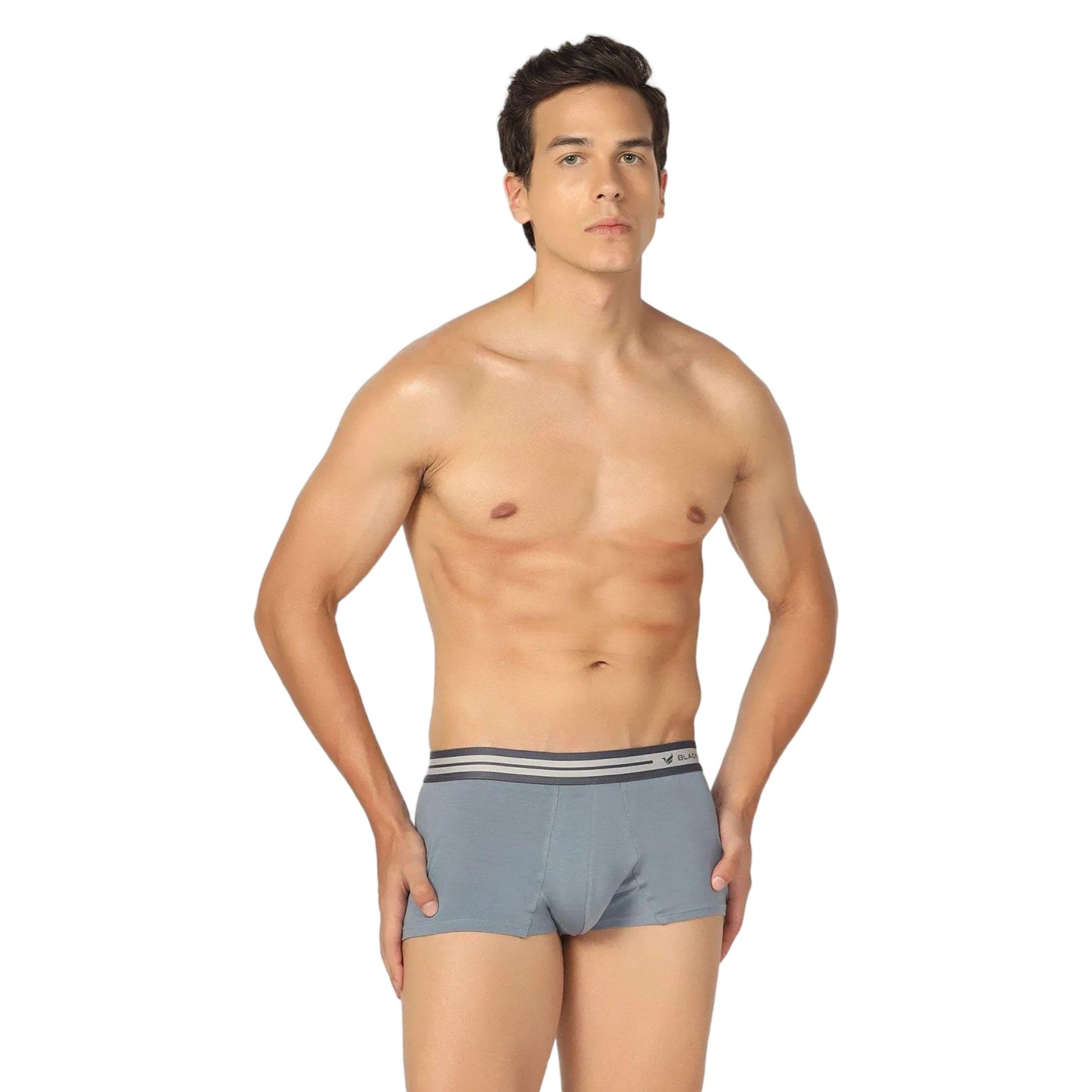 Men's Grey Solid Trunks-image-0