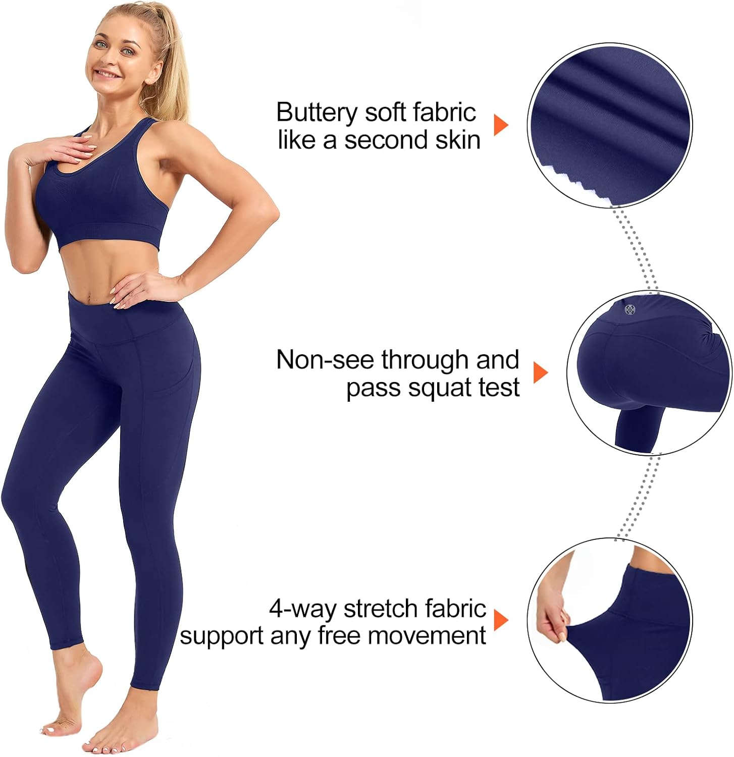 SP3LOPS Yoga Pants with Pockets for Women High Waisted Tummy Control Women's Buttery Soft Yoga Workout Leggings Running Pants - Image 3