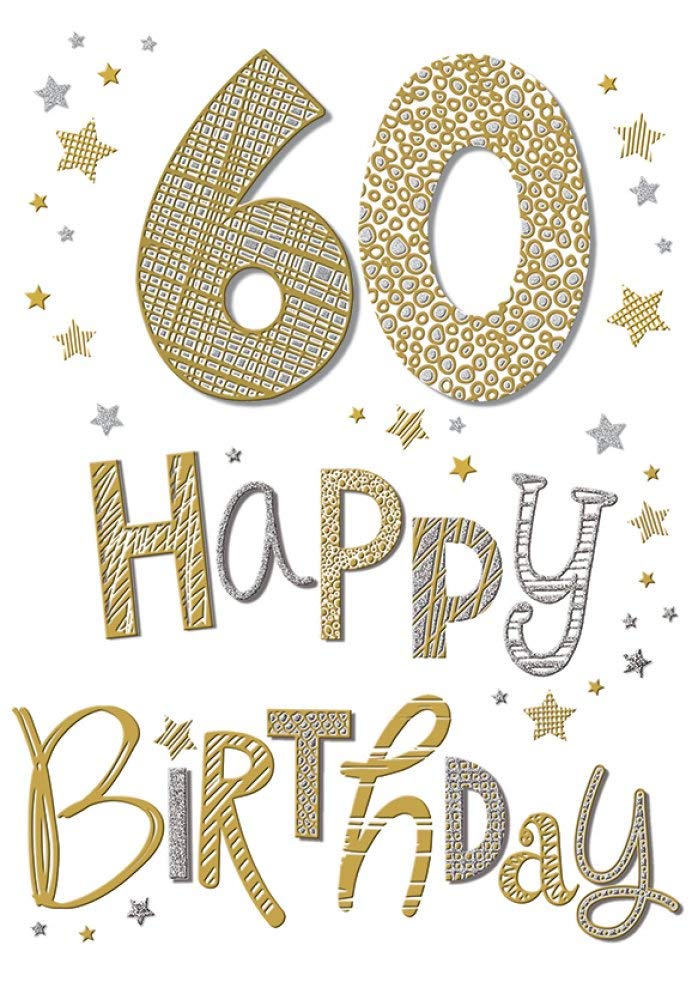 Piccadilly Greetings Modern Milestone Age Birthday Card Age 60 - 9 x 6 inches