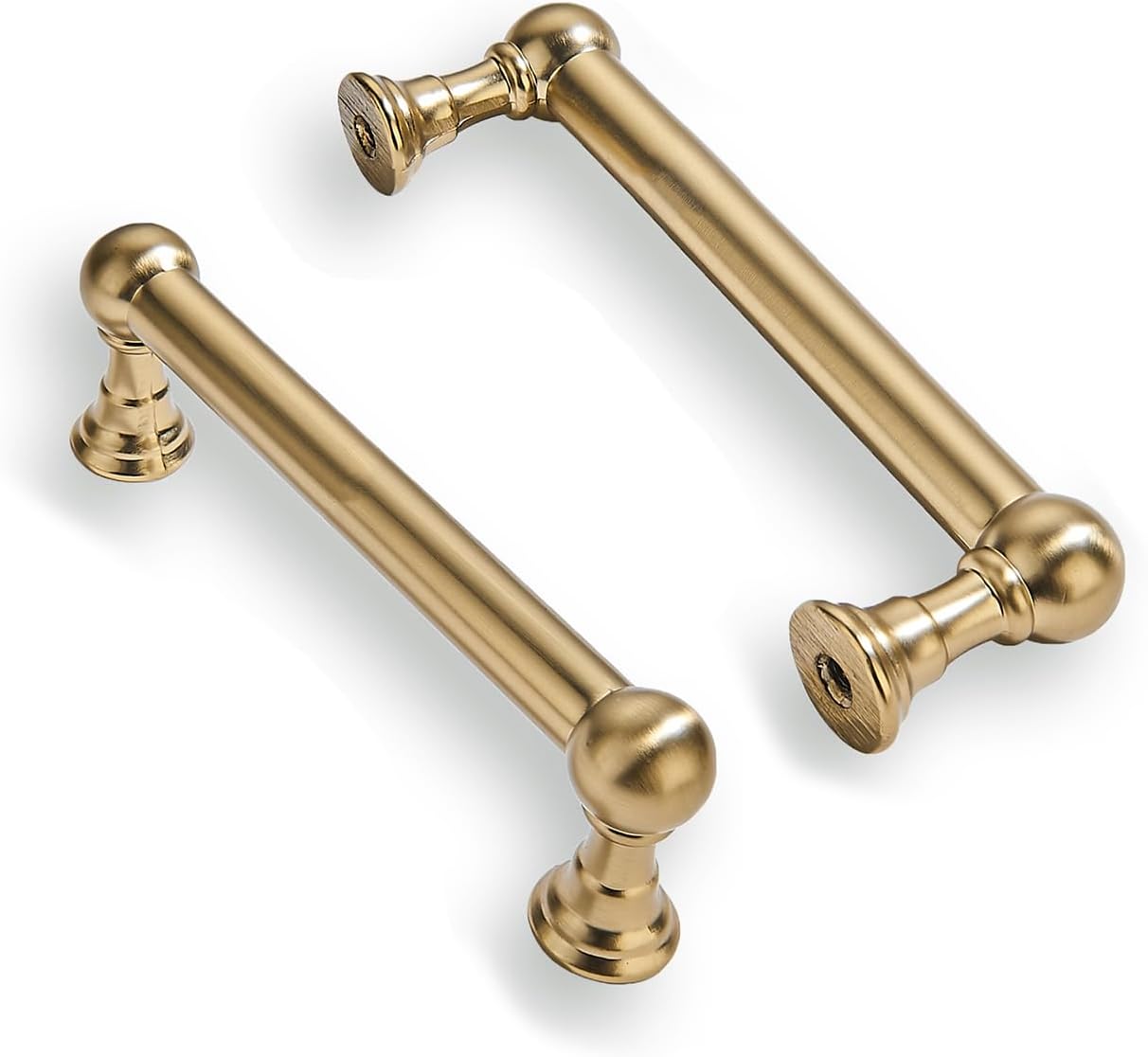 10 Pack Heavy Duty Solid Brushed Gold Cabinet Pulls - Elegant Gold Handle for Drawers and Cabinets, 5 Inch Hole Center, Modern Kitchen & Bathroom Hardware.