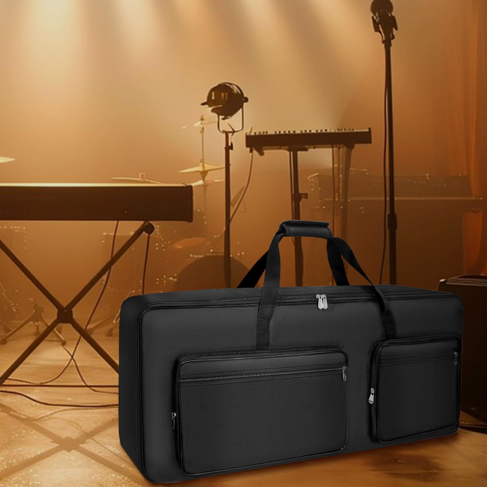 SUNDOY Funda para piano eléctrico, mochila de Oxford 600D con acolchado de algodón de 10 mm, ligera, duradera y de viaje (105 x 15 x 43,5 cm)