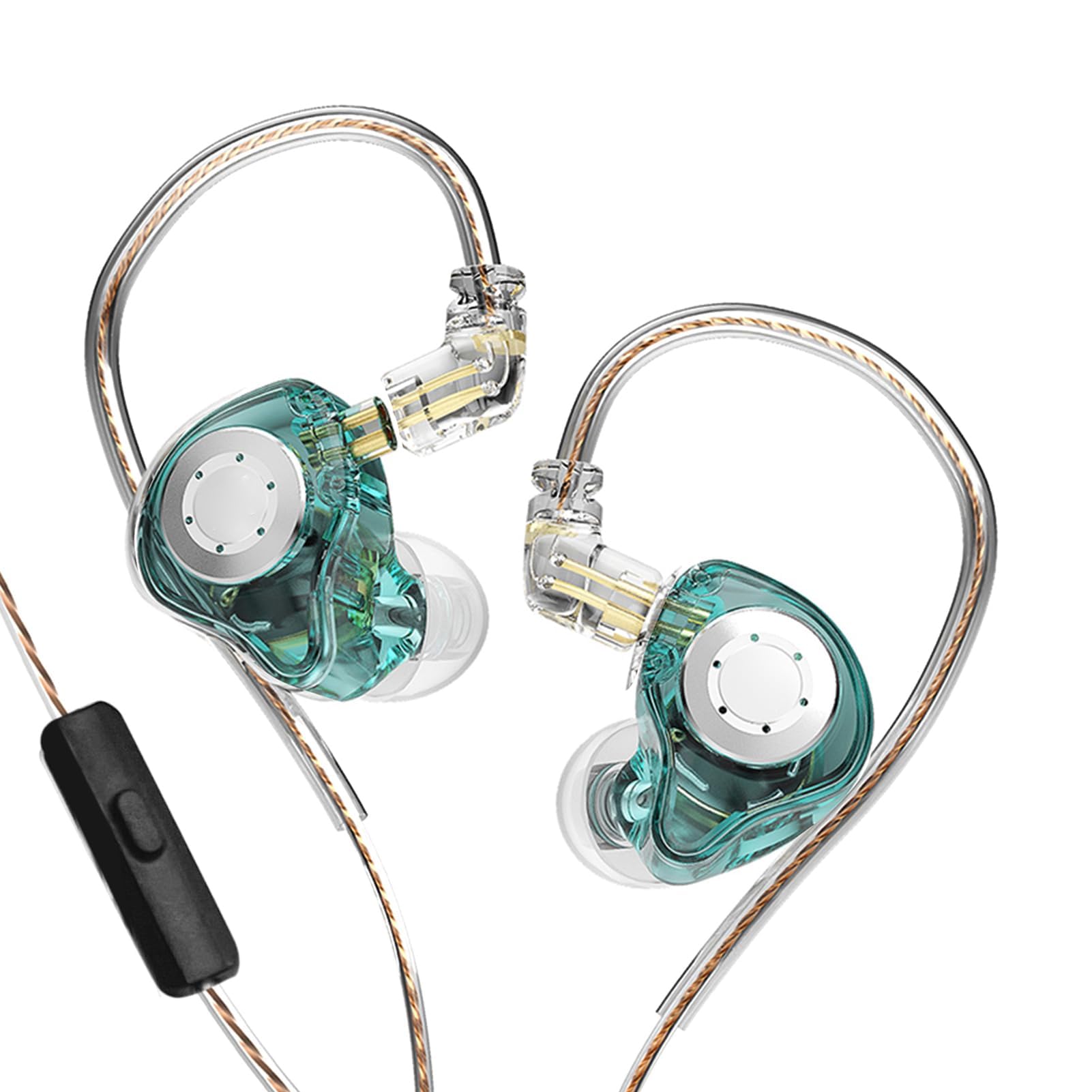 Ejoyous Negli Auricolari del Monitoraggio Auricolare, Auricolari Auricolari a Doppia Magnetica unità Dinamica con Cavo Staccabile da 0,75 Mm (Nessun microfono) (Con microfono) (Nessun microfono) (Con