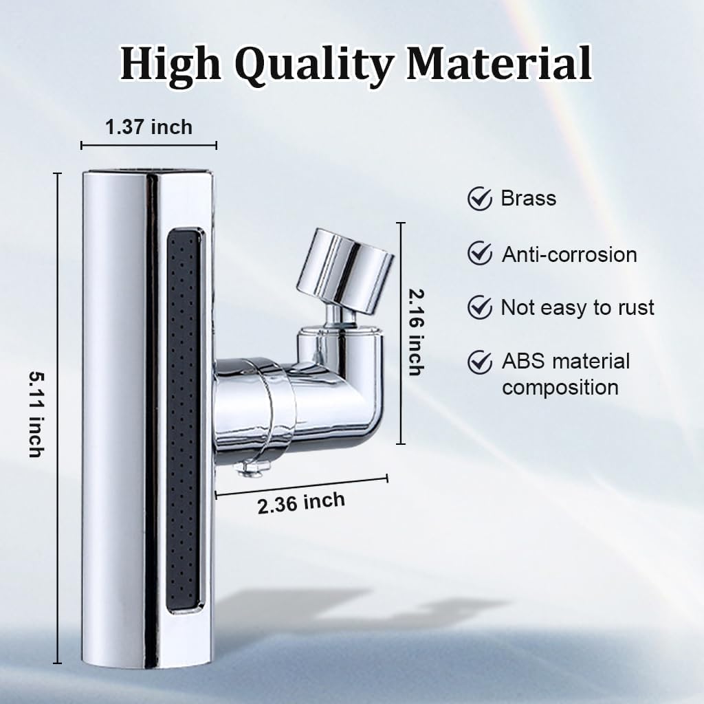 MVM Enterprise Sink Waterfall Faucet Sprayer Attachment 360 Rotatable Waterfall Kitchen Tap Head Replacement,Anti-Splash Faucet Nozzle Head With Hose And Universal Connector 1