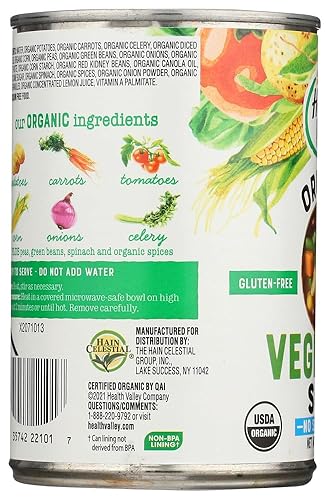 Miniatura 3 de Health Valley Sopa de verduras orgánica, sin sal, 15 onzas, paquete de 3