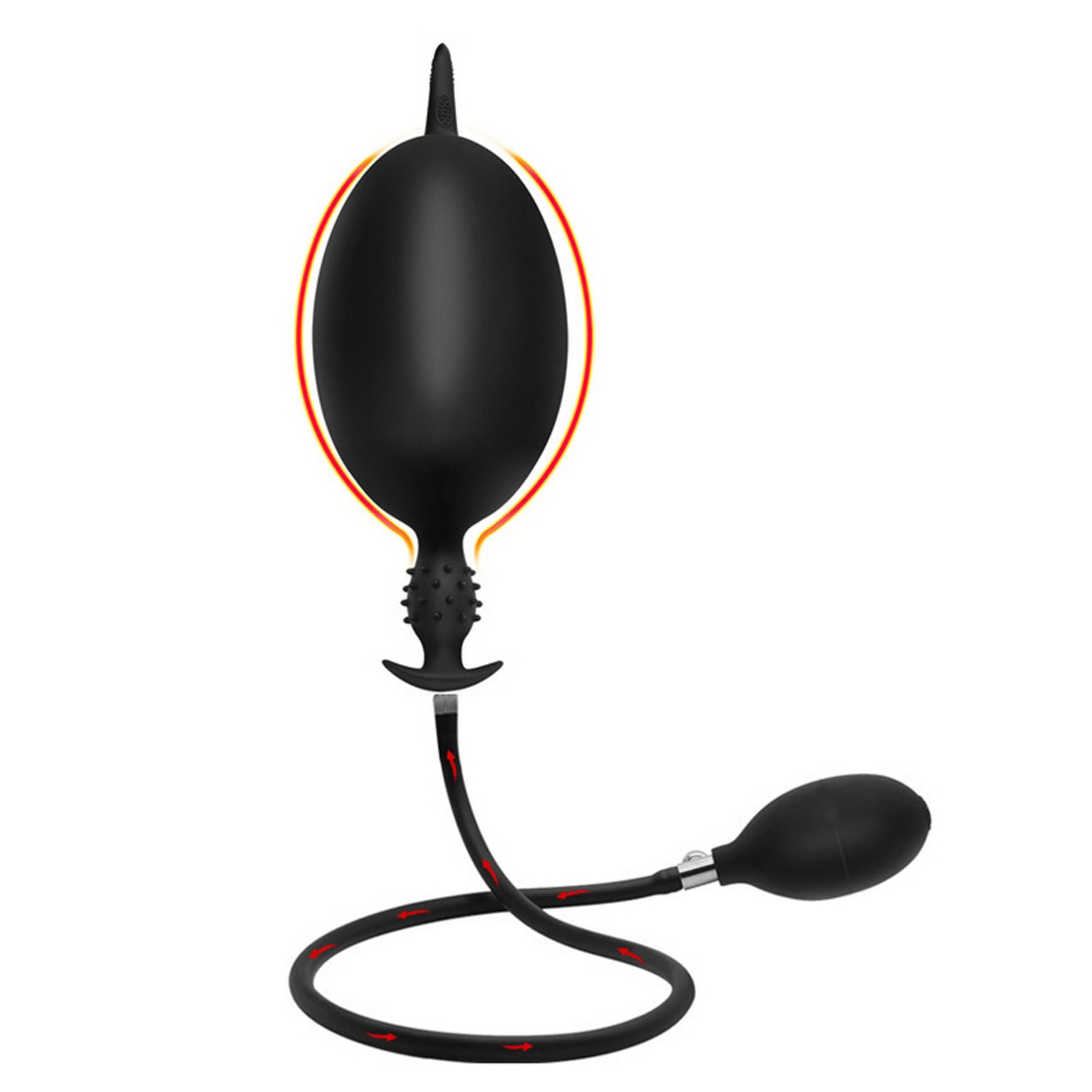 FOPS Plug Anale Gonfiabile per Uomo Donna 25-34cm Divaricatore Anale XL Silicone Nero Sex Toy per Stimolazione Profonda Regolabile D22-12