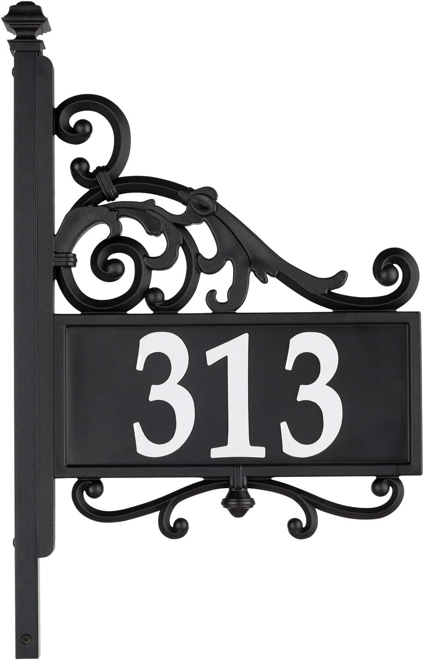 Bеѕt Dеаl Whitehall Products 11244 Nite Bright Acanthus Reflective Post Sign Address Plaque, Black/White Blасk Frіdау 🔥 Whitehall Products 11244 Nite Bright Acanthus Reflective Post Sign Address Plaque, Black/White