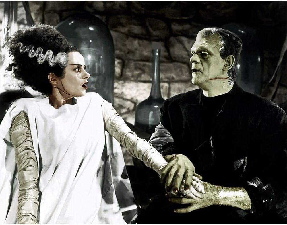 Hollywood Photo Archive 24x19 Gallery Wrapped Stretched Canvas Art Titled: Bride of Frankenstein - Boris Karloff and Elsa Lanchester