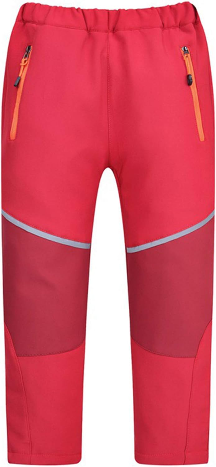 M2C Boys Girls Fleece Lined Softshell Waterproof Hiking Pants
