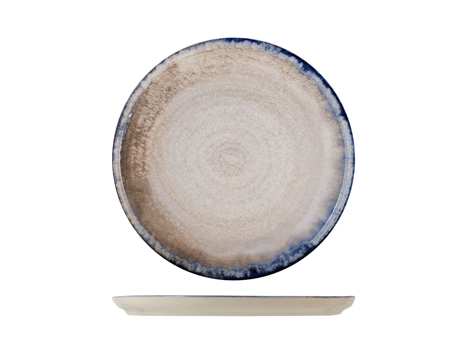H&H set 12 piatti piani Artisanal in stoneware blu cm 27