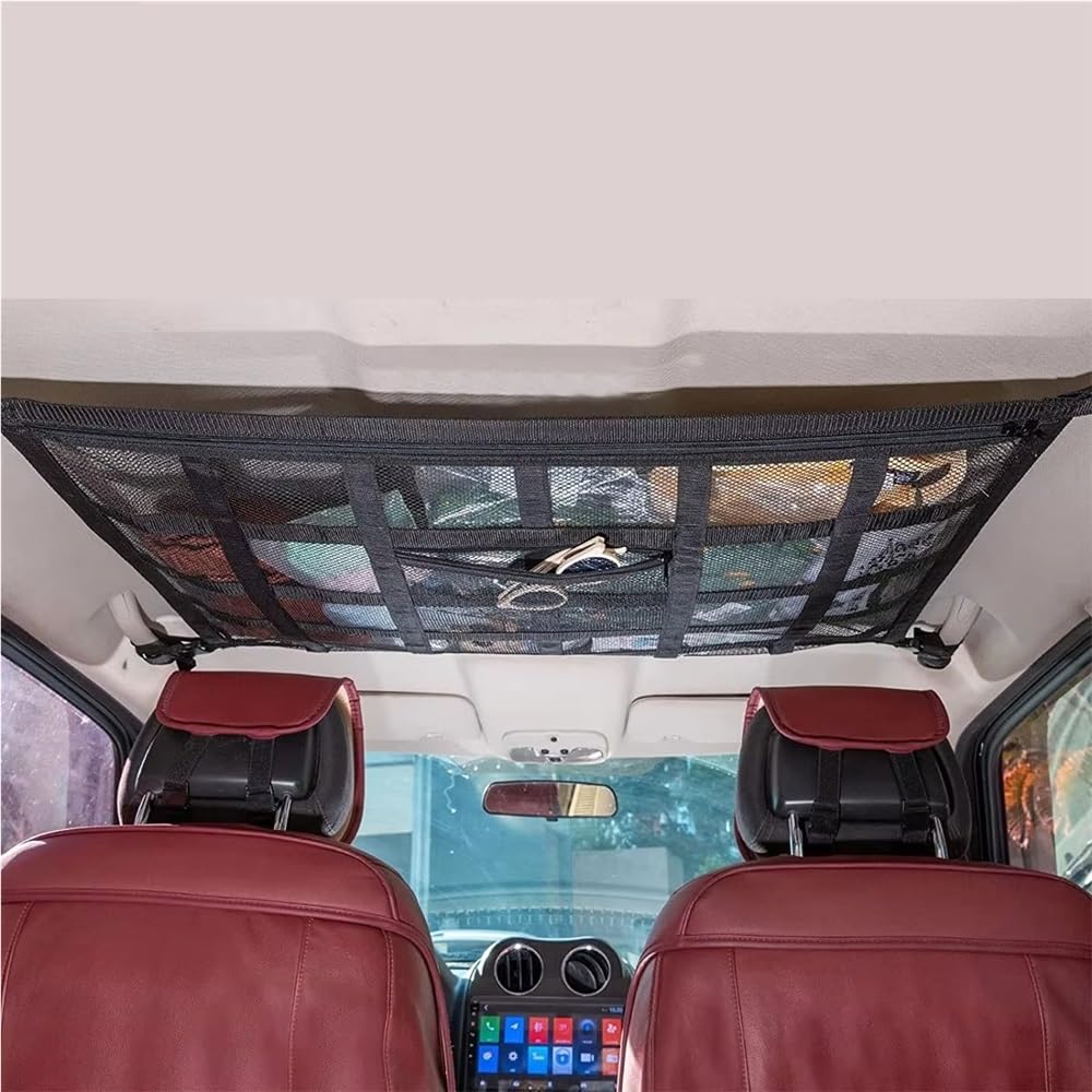 Rete Portaoggetti Tetto Auto per Sospensione Bagagli di Grande capacità Rete Portaoggetti Tasca Organizer(1SET 90x65CM)
