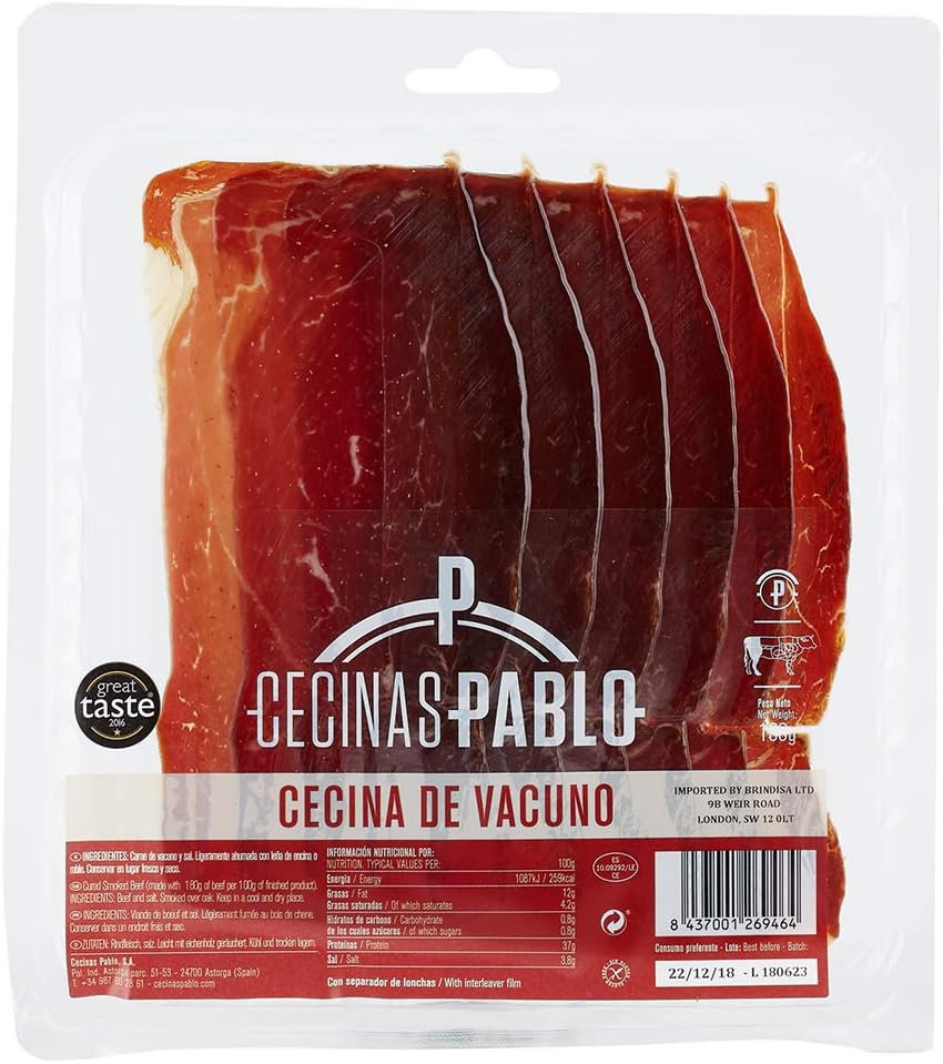 Pablo Cecinas Air-Dried Smoked Beef Slices, 100g