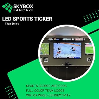 Titan Series LED Sports Ticker Sign | Live Scoreboard | for Man Caves, Offices and Businesses | 48 Length