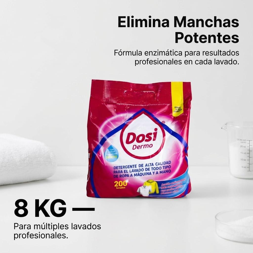 Detergente Superconcentrado en Polvo | Limpieza Profesional de Alto Rendimiento | Con Acción Enzimática y Oxígeno para una Ropa Impecable | Para Múltiples Tejidos