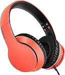 Lorelei X6 Over-Ear Headphones with Microphone, Lightweight Foldable and Portable Stereo Bass Headphones with 1.45 m Tangle-Free, Wired Headphones for Smartphone Tablet MP3/4 (Space Black)