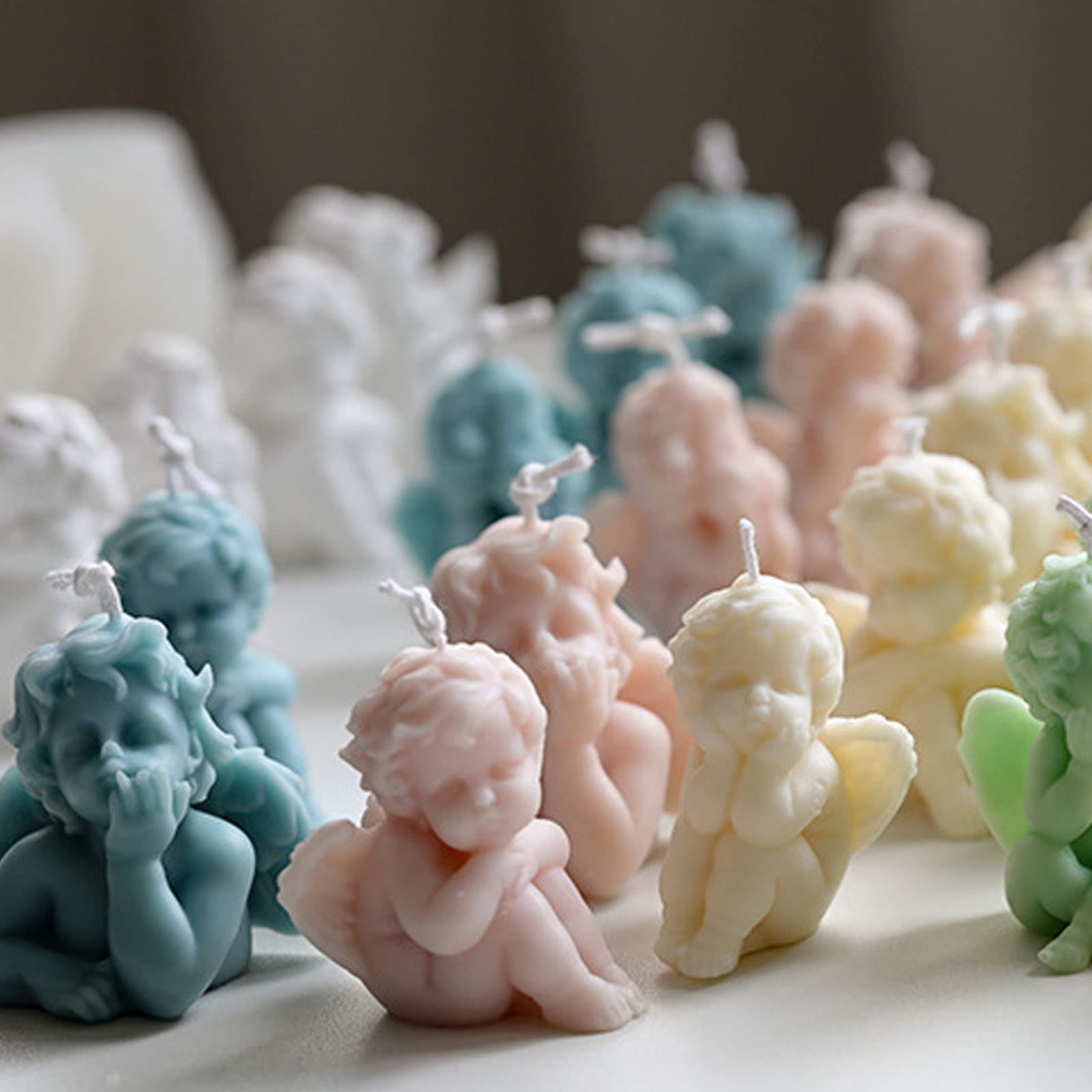 Moule à bougie en Silicone en résine pour bébé ange, pour la fabrication de bougies, ornement de bureau, gypse, aromathérapie, ornement en résine d ' ange en Silicone