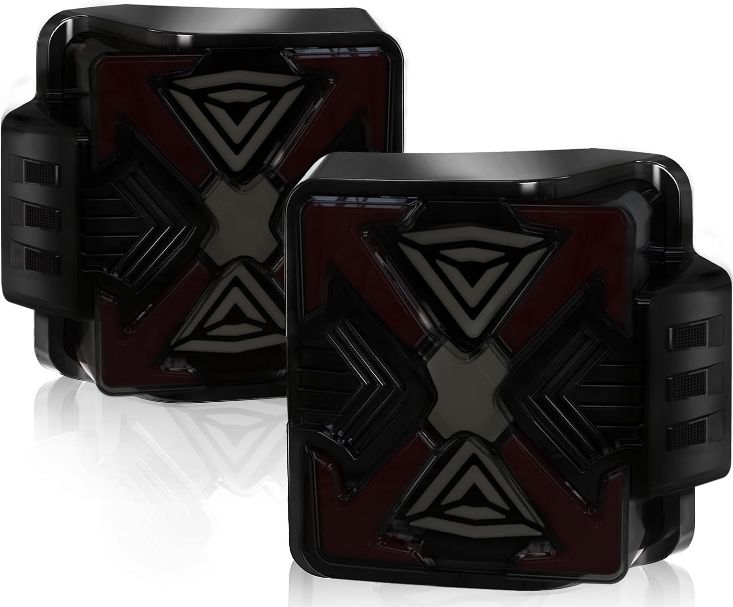 LED Tail Lights For 2007-2018 Jeep Wrangler JK JKU,X-Shape Smoked2