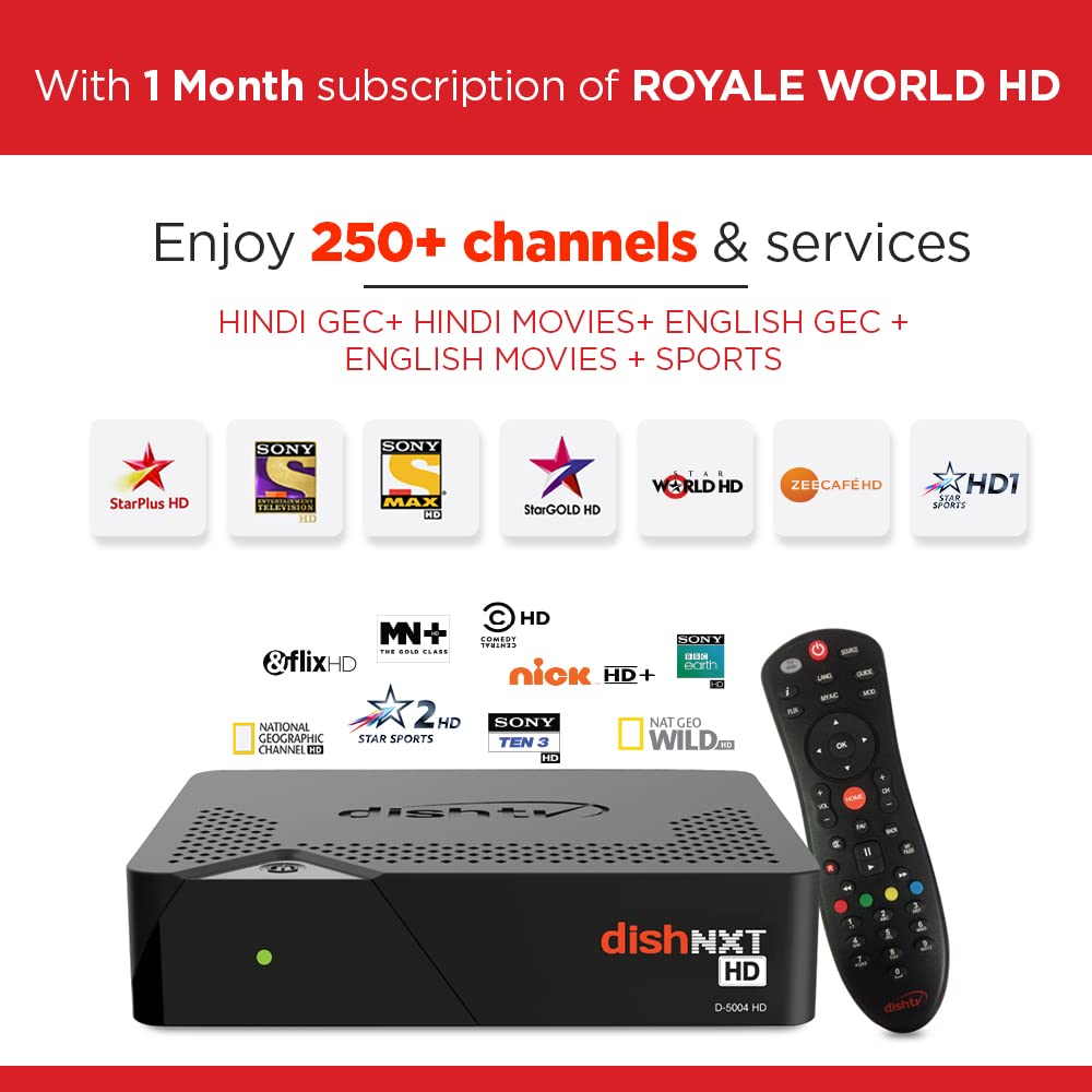 Coflix Tv Legal DishTV HD DTH Set Top Box Connection with 1 Month Royale World Hindi HD  Pack + Installation : Amazon.in: Electronics