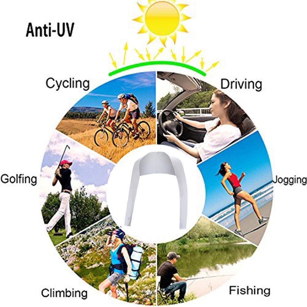 Schutz Bolero Sommer, Armmanschette Kühlschal mit Fingerloch, Atmungsaktiv Armstulpen Eisseide, Flexibel Sonnenschutz Kleidung Damen für Sommer Radfahren Läuft Outdoor Aktivitäten