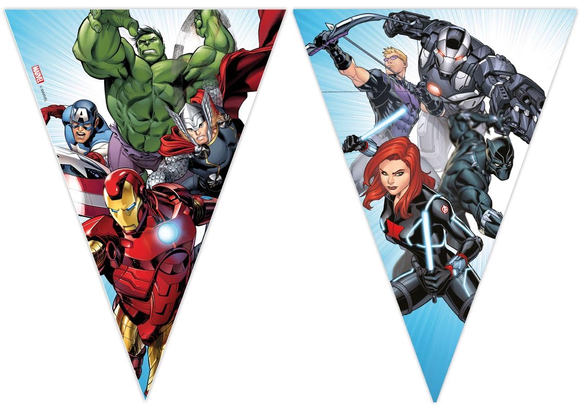 Procos Red, Orange, Yellow, Green, Blue, Indigo, Purple - 93875 Marvel Avengers Infinity Stones Triangle Flags In Fsc Paper