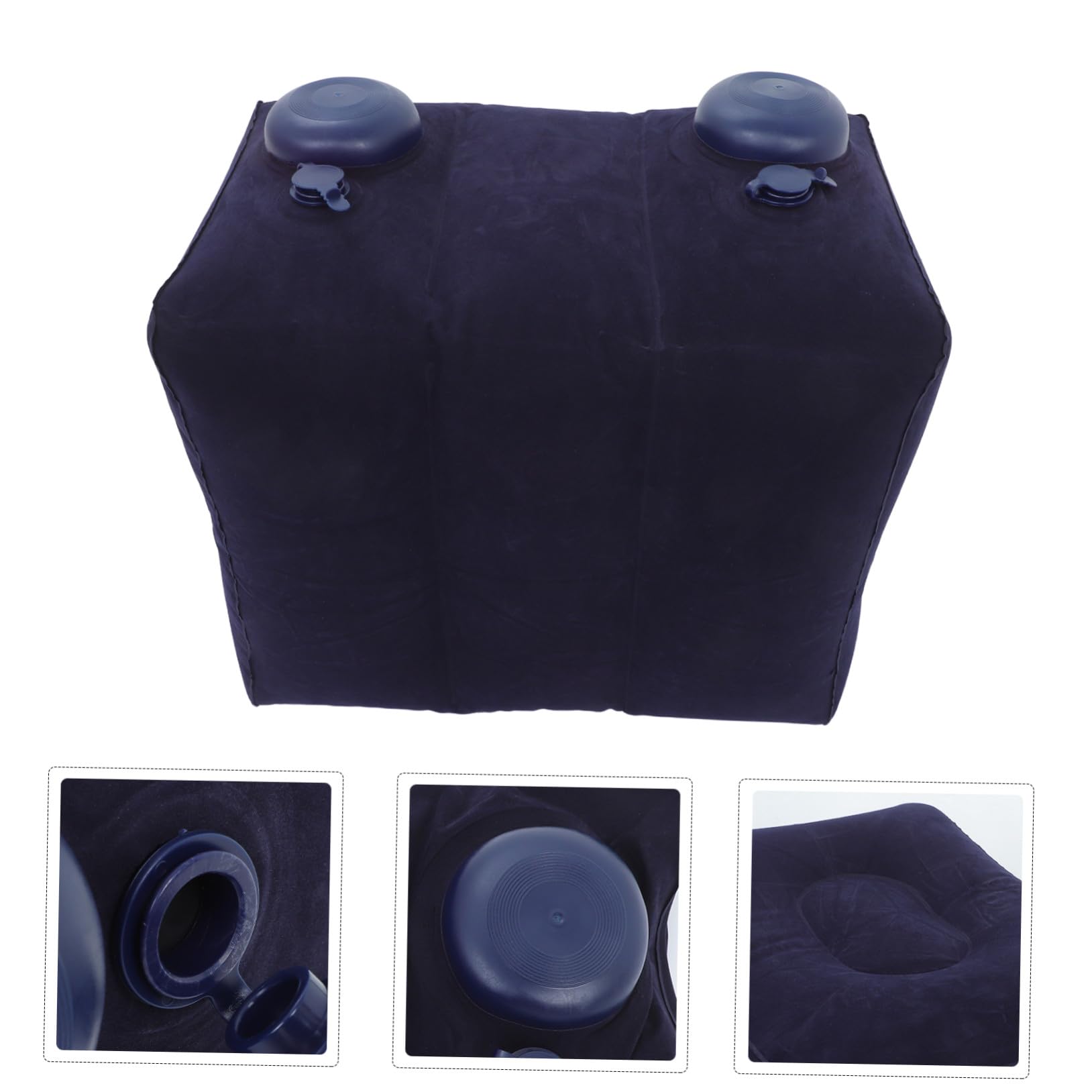 Holibanna Reposapiés Inflable Portátil de PVC Forro de Felpa para Viajes Aéreos y Oficina Ergonómico y Ajustable