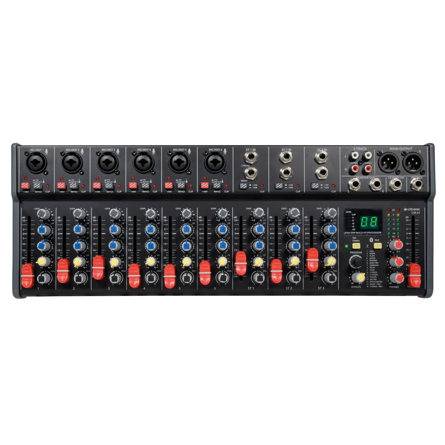 CSR-63 Rack-mountable Mixer 9 Channel avec DSP+BT