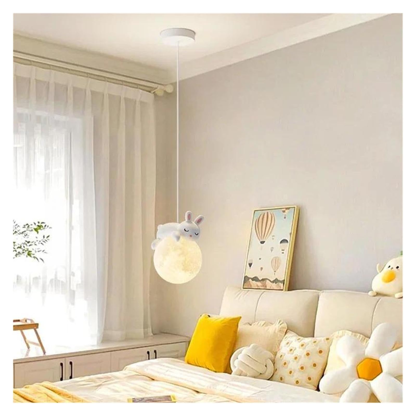 Éclairage suspendu lune anti peur du noir pour chambre d'enfant moderne