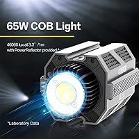 Vista 3 de COLBOR CL60 LED Light, 2700-6500K Bi-Color LED Light, 65W Video Light, Max 80W, CRI 97, 50673Lux, 10 FX Effects, 46 Simulation Scenarios, with V