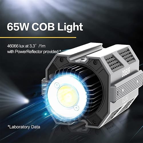 Miniatura 3 de COLBOR CL60 LED Light, 2700-6500K Bi-Color LED Light, 65W Video Light, Max 80W, CRI 97, 50673Lux, 10 FX Effects, 46 Simulation Scenarios, with V