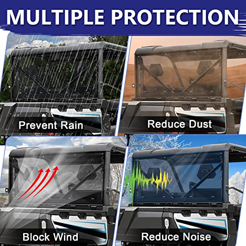 Image of StarknightMT Rear Windshield Compatible with CFMOTO UFORCE 1000 2019-2026 &1000XL 2022-2025, UV-Proof PC Back Window Accessories, Tinted (Not for U10 Pro)