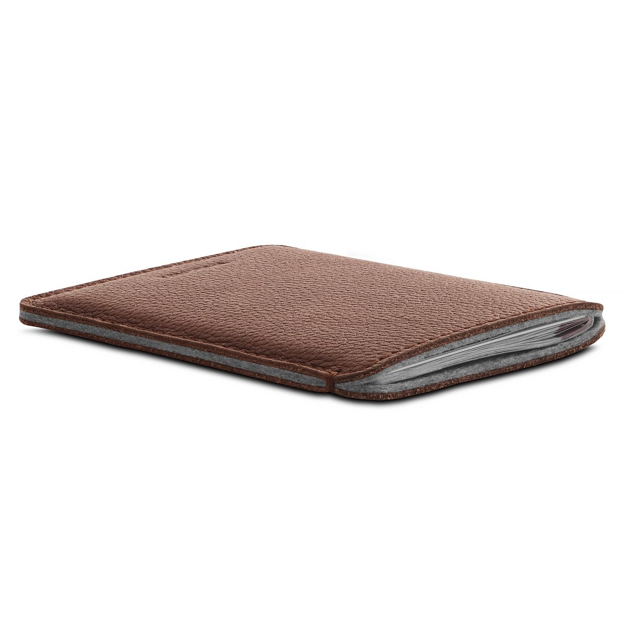 Funda de Piel de Grano Completo, Funda para Pasaporte, Color coñac