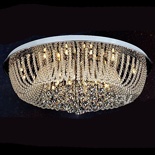 Lustre en verre de cristal moderne TYKHGFS plafonnier rond de salon d45cm